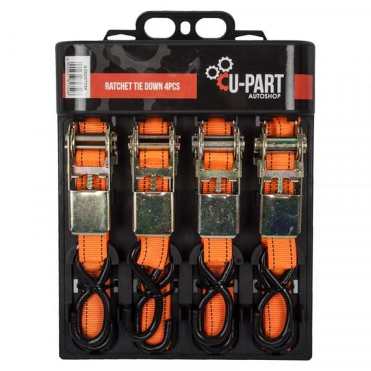 U-Part Tie Down Set Ratchet 4pc