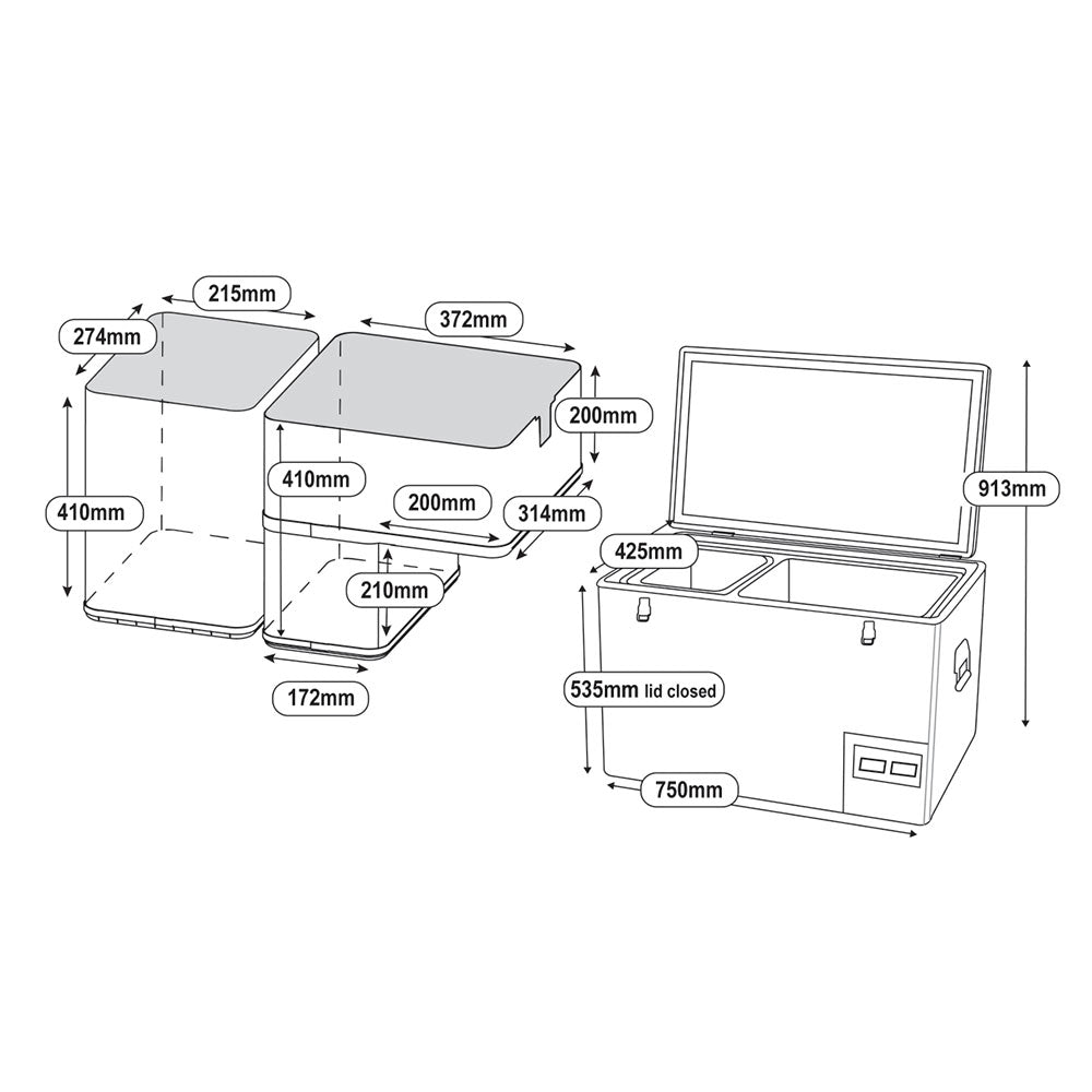 National Luna 60L Legacy Smart Dual Zone Fridge/Freezer
