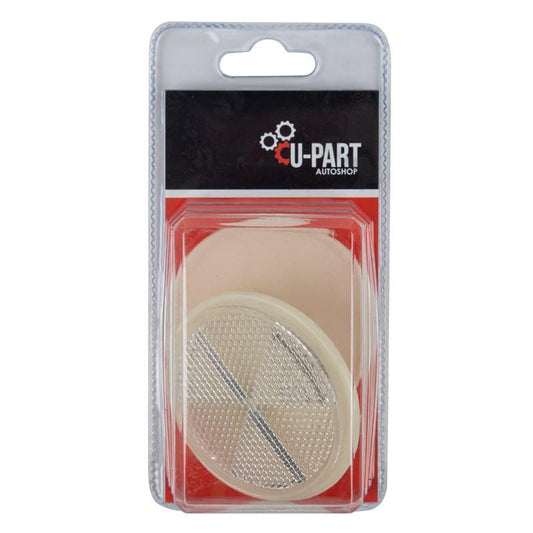 U-Part Reflector Round Centre Bolt Wht 60mm 2pk
